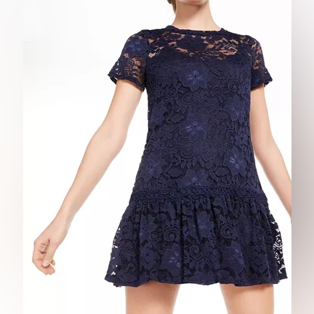 Speechless Navy Lace Mini Dress - Picture 4 of 9
